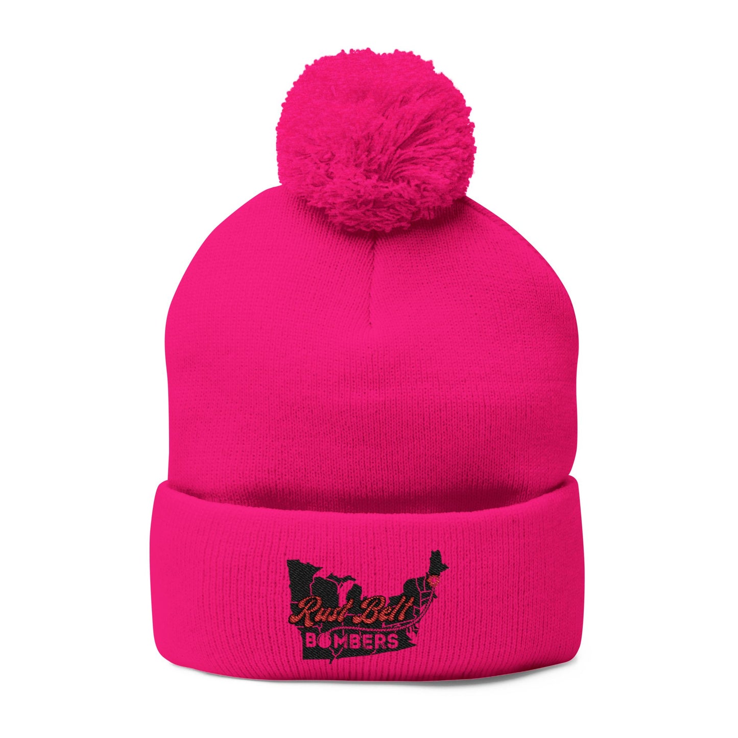 Cozy Pom-Pom Knit Cap (Embroidered) - Winter Beanie, Stylish Headwear, Gift for Him/Her, Outdoor Activities, Holiday Essential