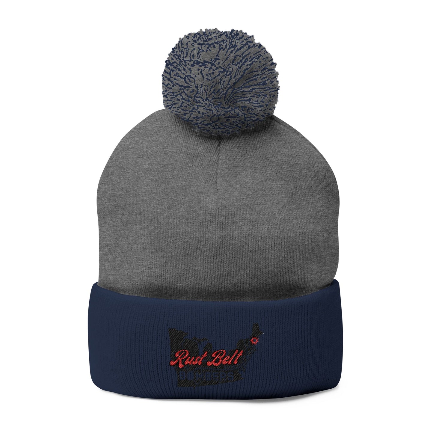 Cozy Pom-Pom Knit Cap (Embroidered) - Winter Beanie, Stylish Headwear, Gift for Him/Her, Outdoor Activities, Holiday Essential