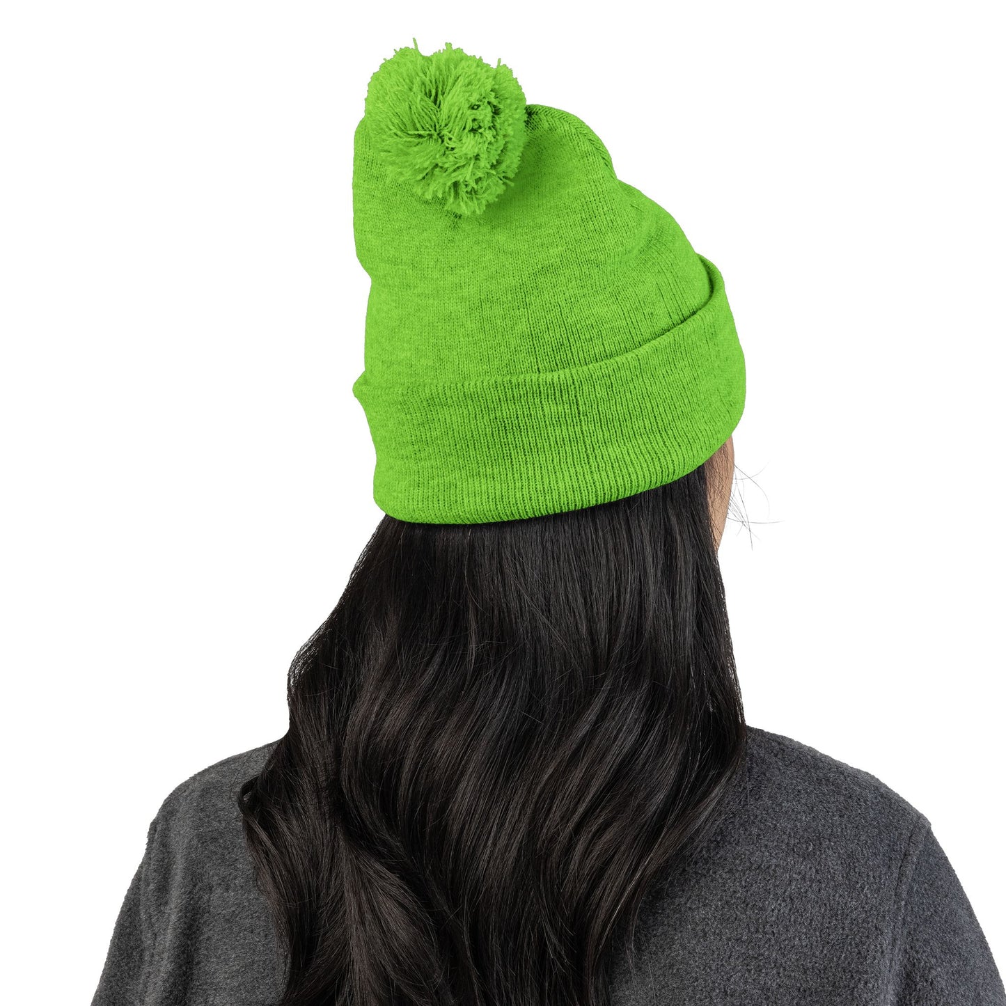 Cozy Pom-Pom Knit Cap (Embroidered) - Winter Beanie, Stylish Headwear, Gift for Him/Her, Outdoor Activities, Holiday Essential