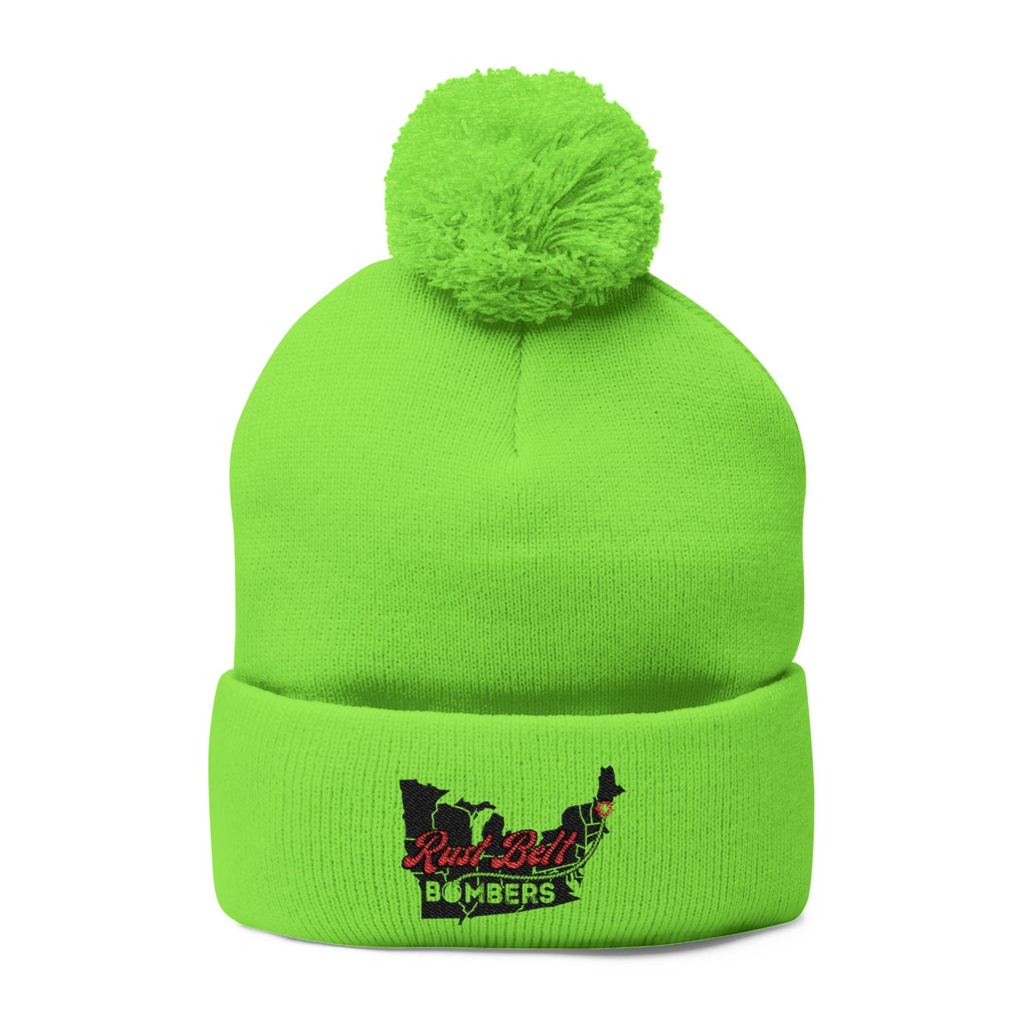 Cozy Pom-Pom Knit Cap (Embroidered) - Winter Beanie, Stylish Headwear, Gift for Him/Her, Outdoor Activities, Holiday Essential