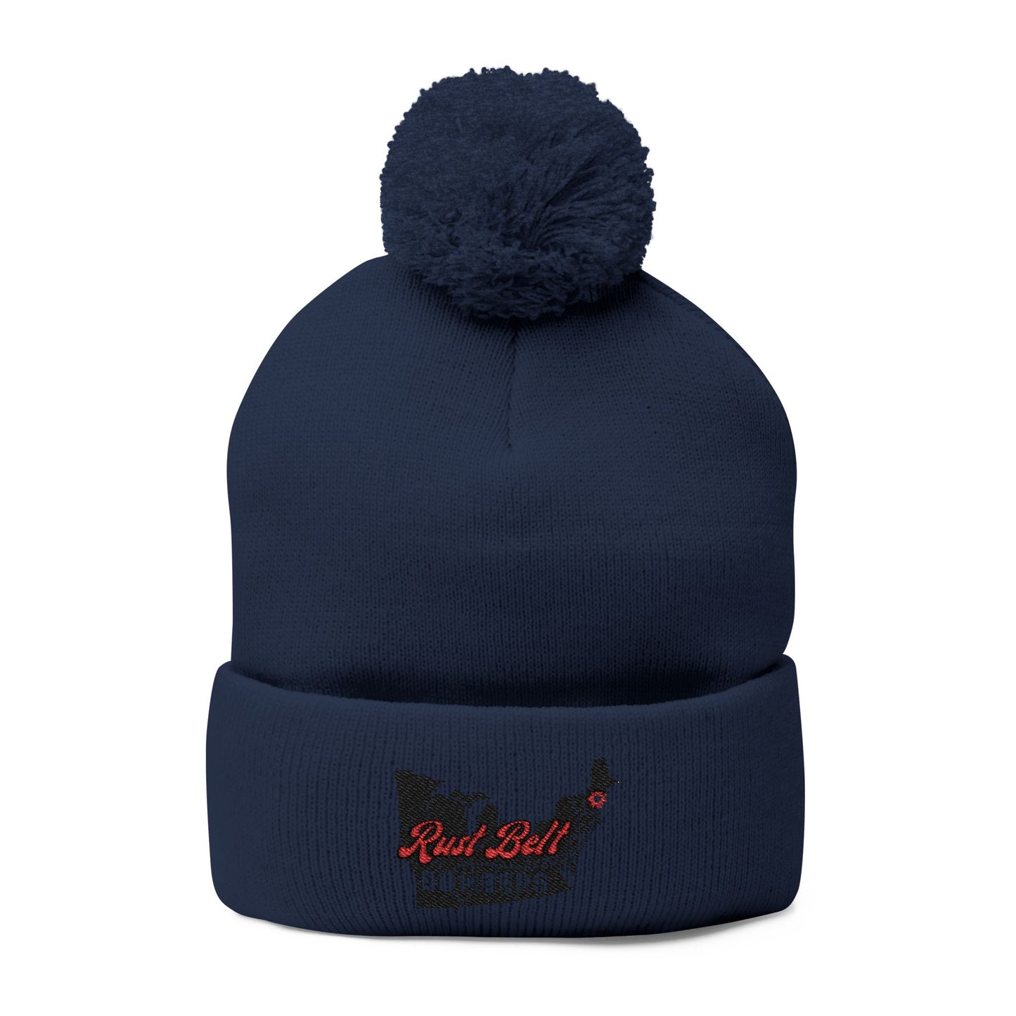 Cozy Pom-Pom Knit Cap (Embroidered) - Winter Beanie, Stylish Headwear, Gift for Him/Her, Outdoor Activities, Holiday Essential