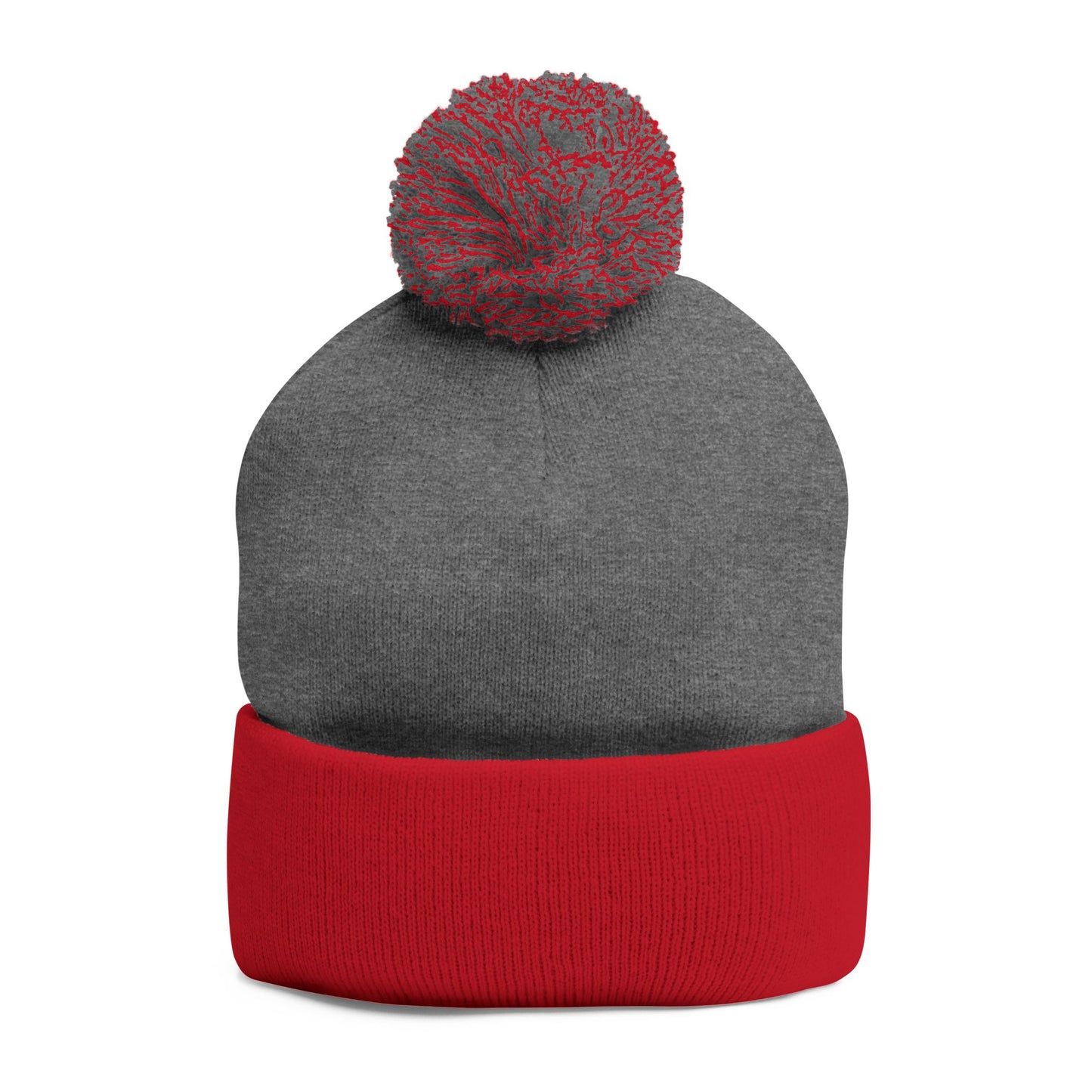 Cozy Pom-Pom Knit Cap (Embroidered) - Winter Beanie, Stylish Headwear, Gift for Him/Her, Outdoor Activities, Holiday Essential