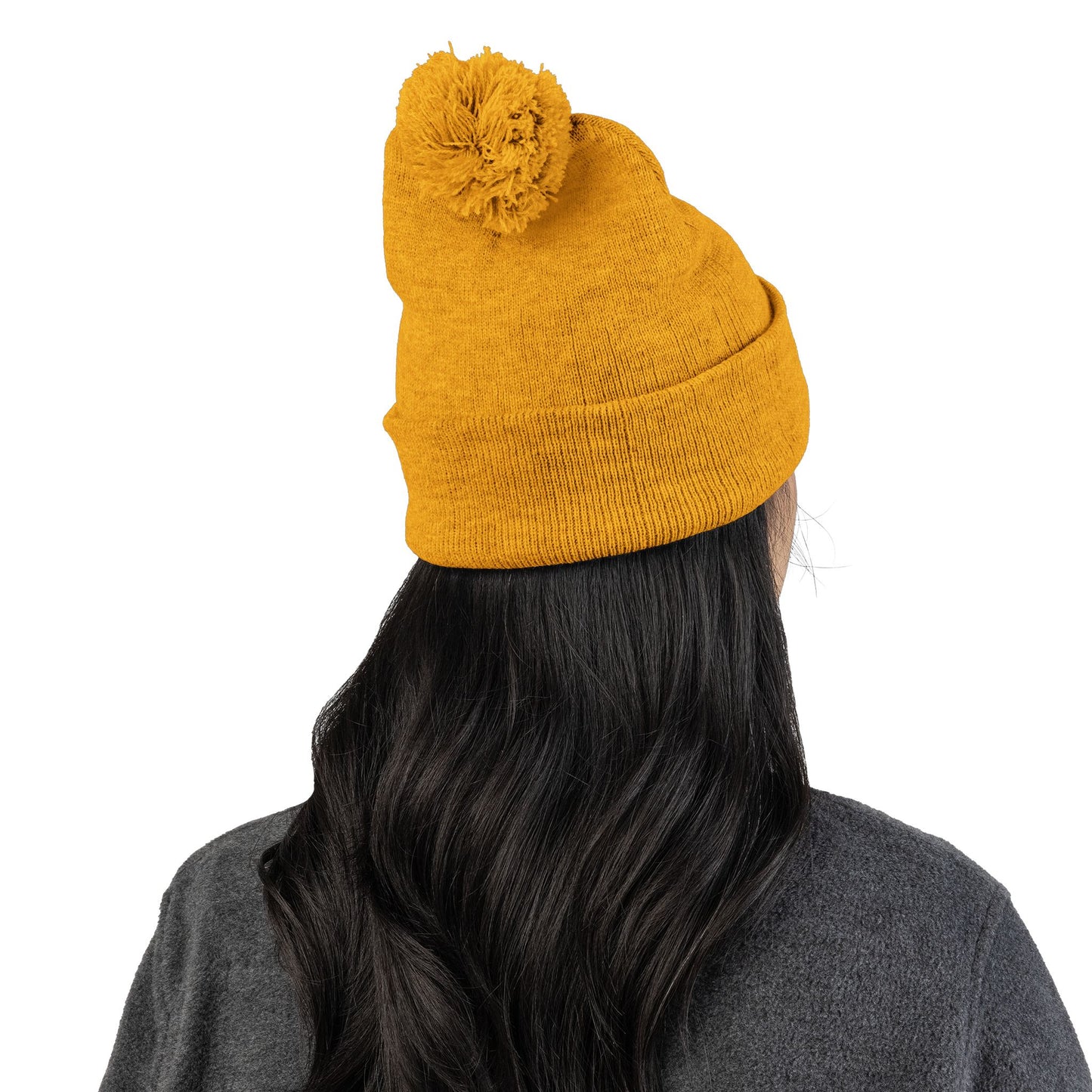 Cozy Pom-Pom Knit Cap (Embroidered) - Winter Beanie, Stylish Headwear, Gift for Him/Her, Outdoor Activities, Holiday Essential