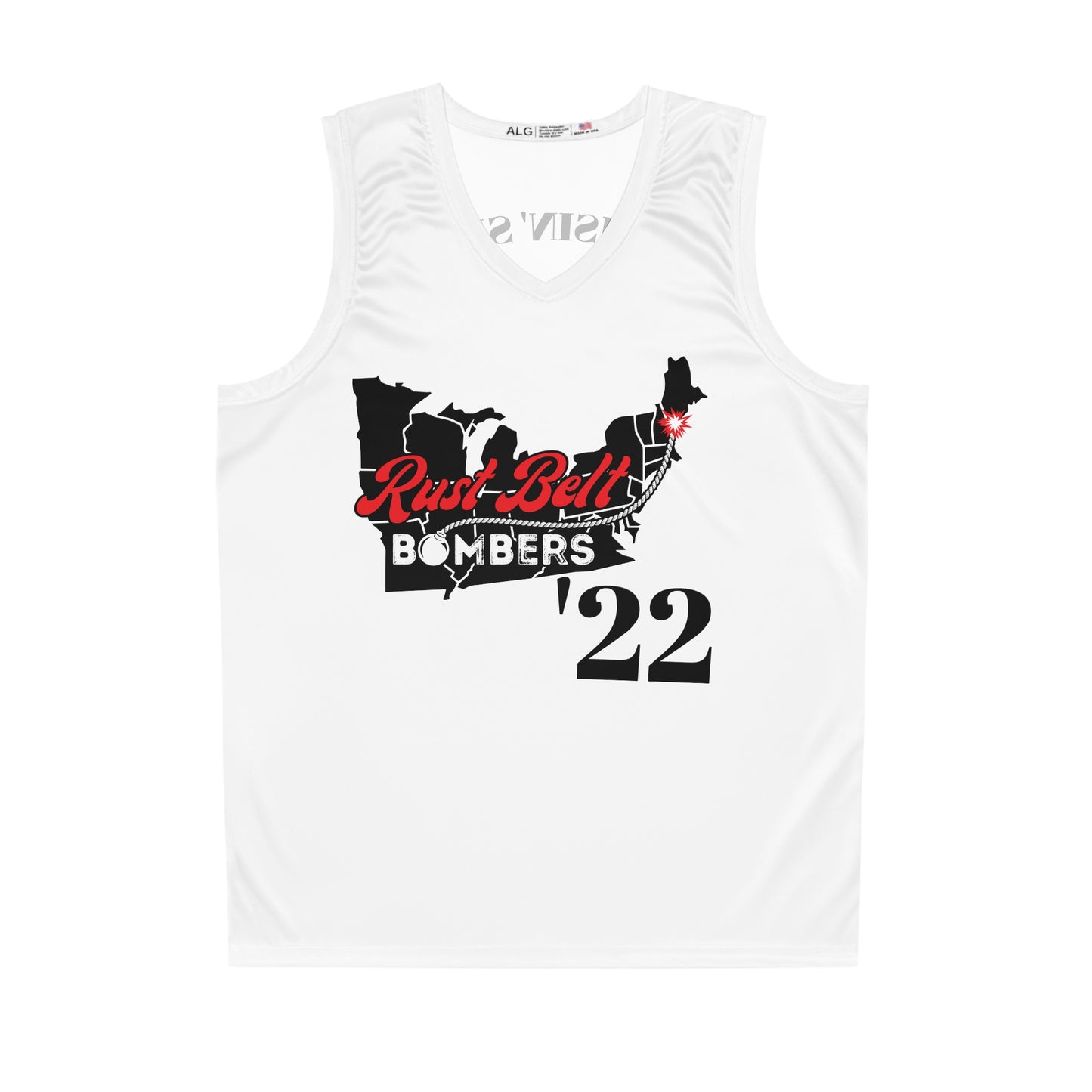 Rust-Belt Bombers Basketball Jersey | AOP Sportswear for Athletes, Streetwear, Team Spirit, Game Day, Unique Gift