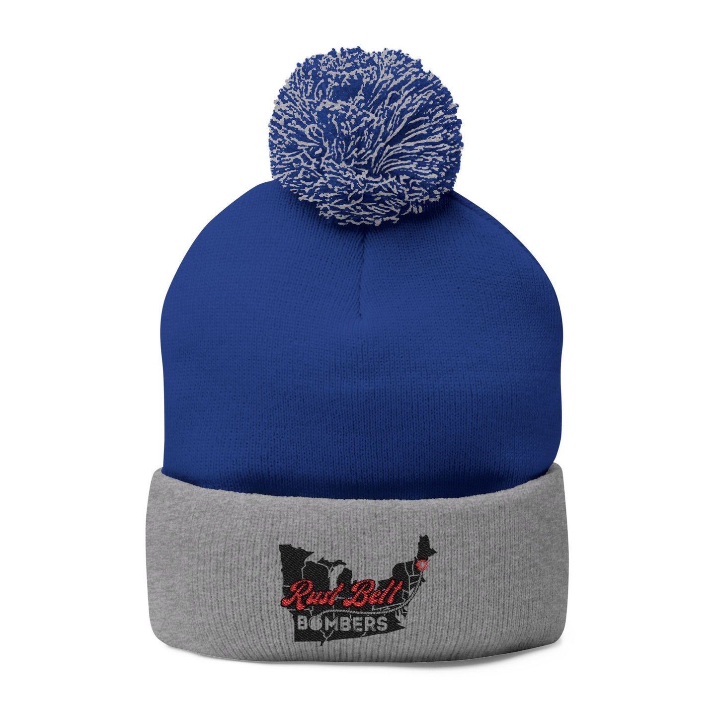Cozy Pom-Pom Knit Cap (Embroidered) - Winter Beanie, Stylish Headwear, Gift for Him/Her, Outdoor Activities, Holiday Essential