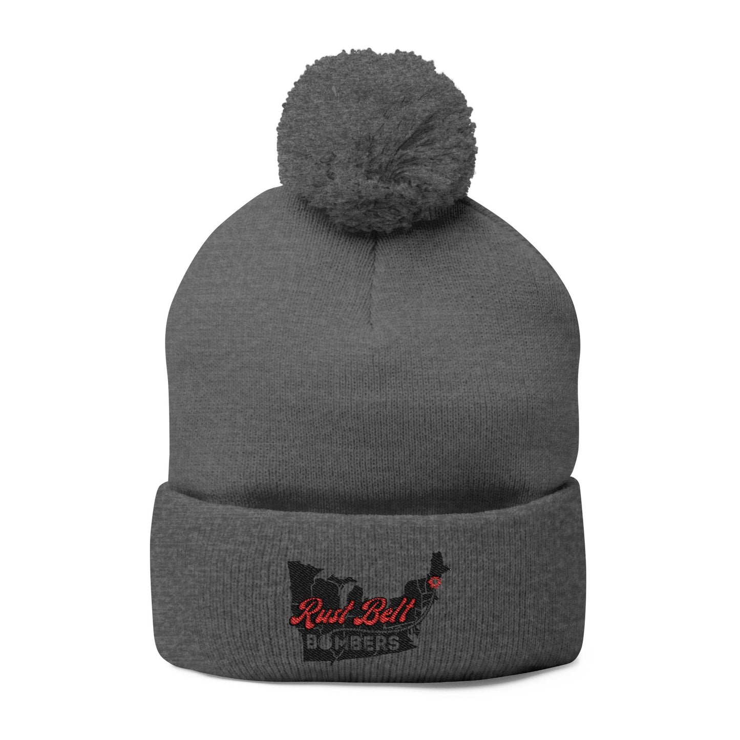 Cozy Pom-Pom Knit Cap (Embroidered) - Winter Beanie, Stylish Headwear, Gift for Him/Her, Outdoor Activities, Holiday Essential
