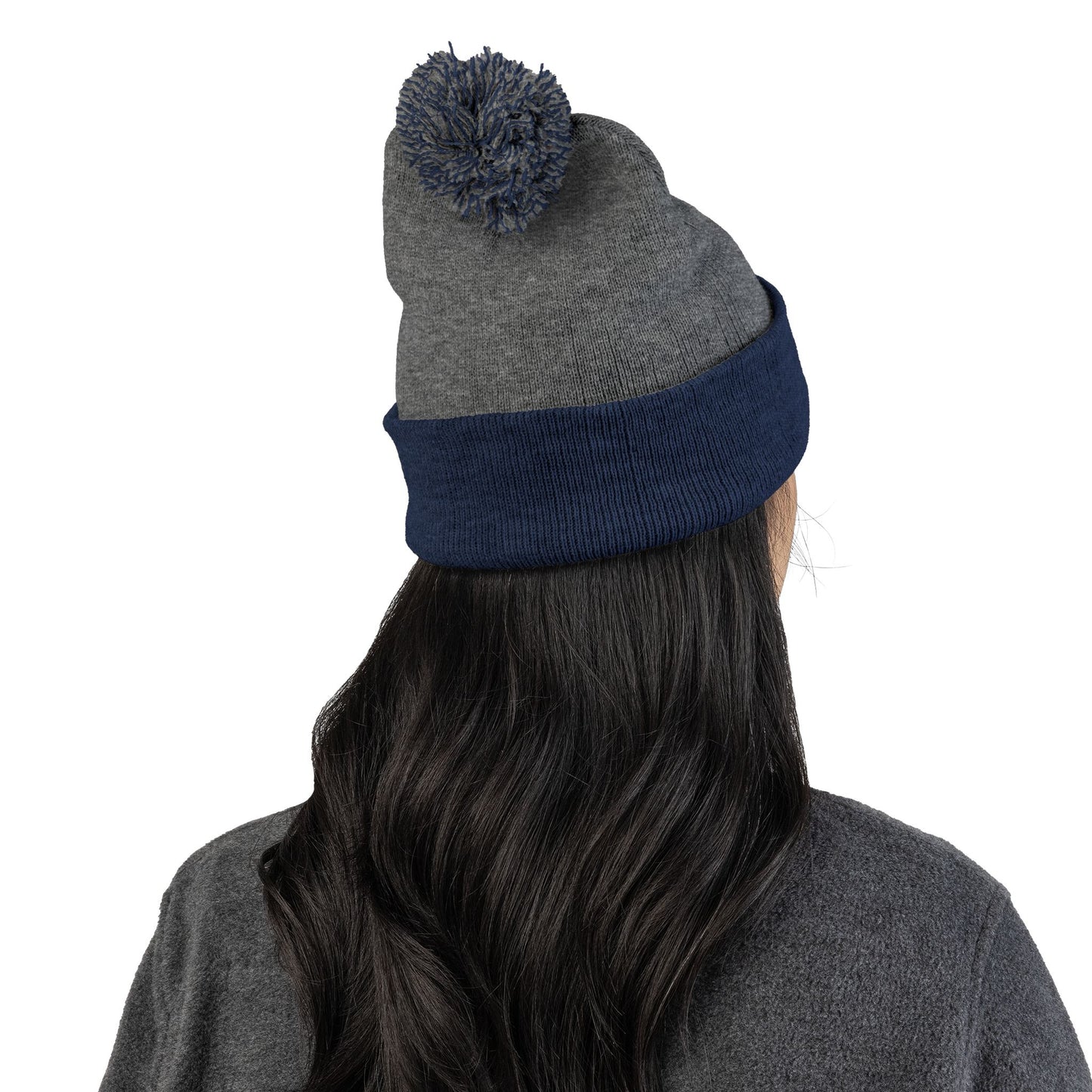 Cozy Pom-Pom Knit Cap (Embroidered) - Winter Beanie, Stylish Headwear, Gift for Him/Her, Outdoor Activities, Holiday Essential
