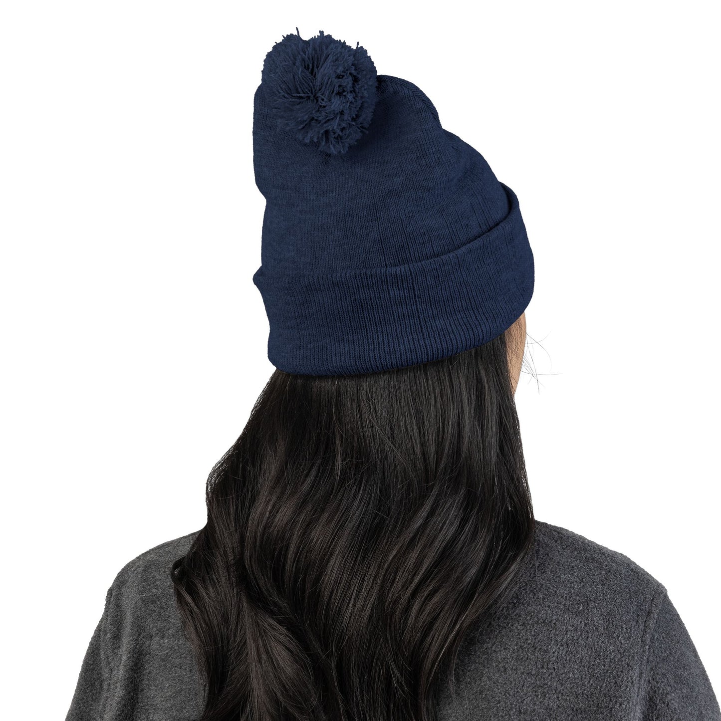 Cozy Pom-Pom Knit Cap (Embroidered) - Winter Beanie, Stylish Headwear, Gift for Him/Her, Outdoor Activities, Holiday Essential