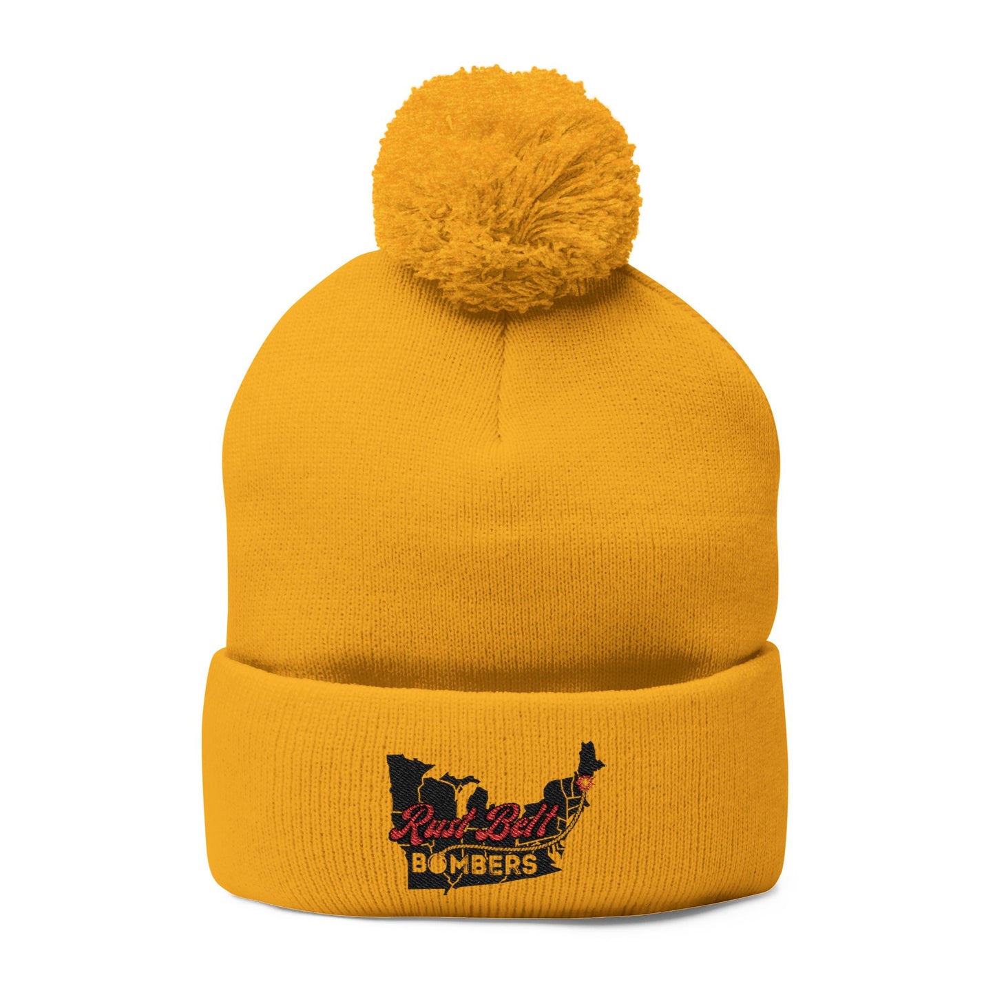 Cozy Pom-Pom Knit Cap (Embroidered) - Winter Beanie, Stylish Headwear, Gift for Him/Her, Outdoor Activities, Holiday Essential