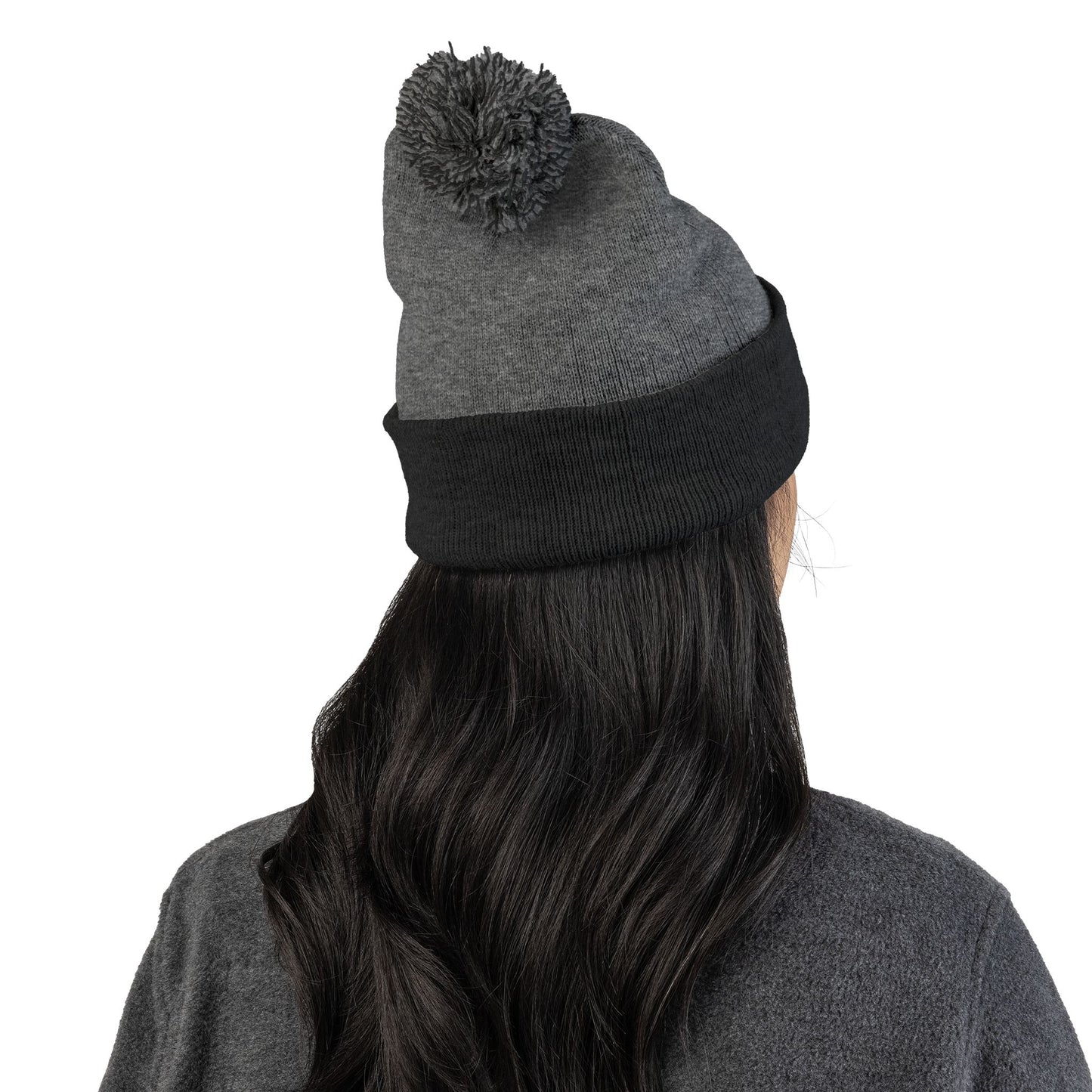 Cozy Pom-Pom Knit Cap (Embroidered) - Winter Beanie, Stylish Headwear, Gift for Him/Her, Outdoor Activities, Holiday Essential