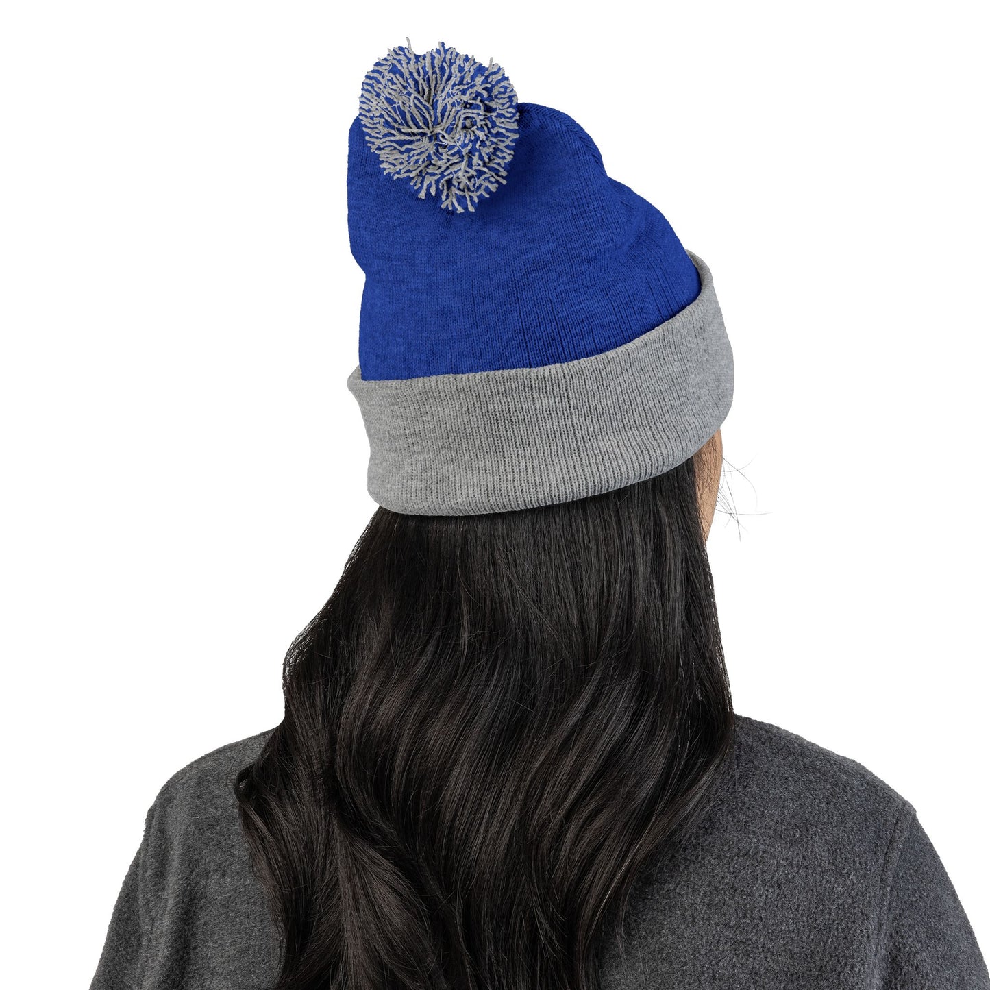 Cozy Pom-Pom Knit Cap (Embroidered) - Winter Beanie, Stylish Headwear, Gift for Him/Her, Outdoor Activities, Holiday Essential