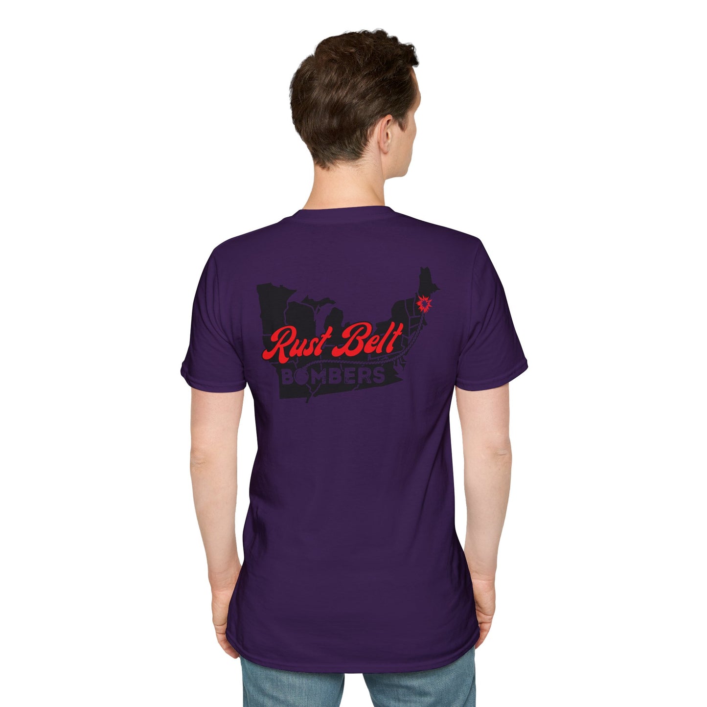 Rust-Belt Bombers Unisex Softstyle T-Shirt, Casual Tee, Gift for Enthusiasts, Streetwear, Graphic Top, Summer Essential