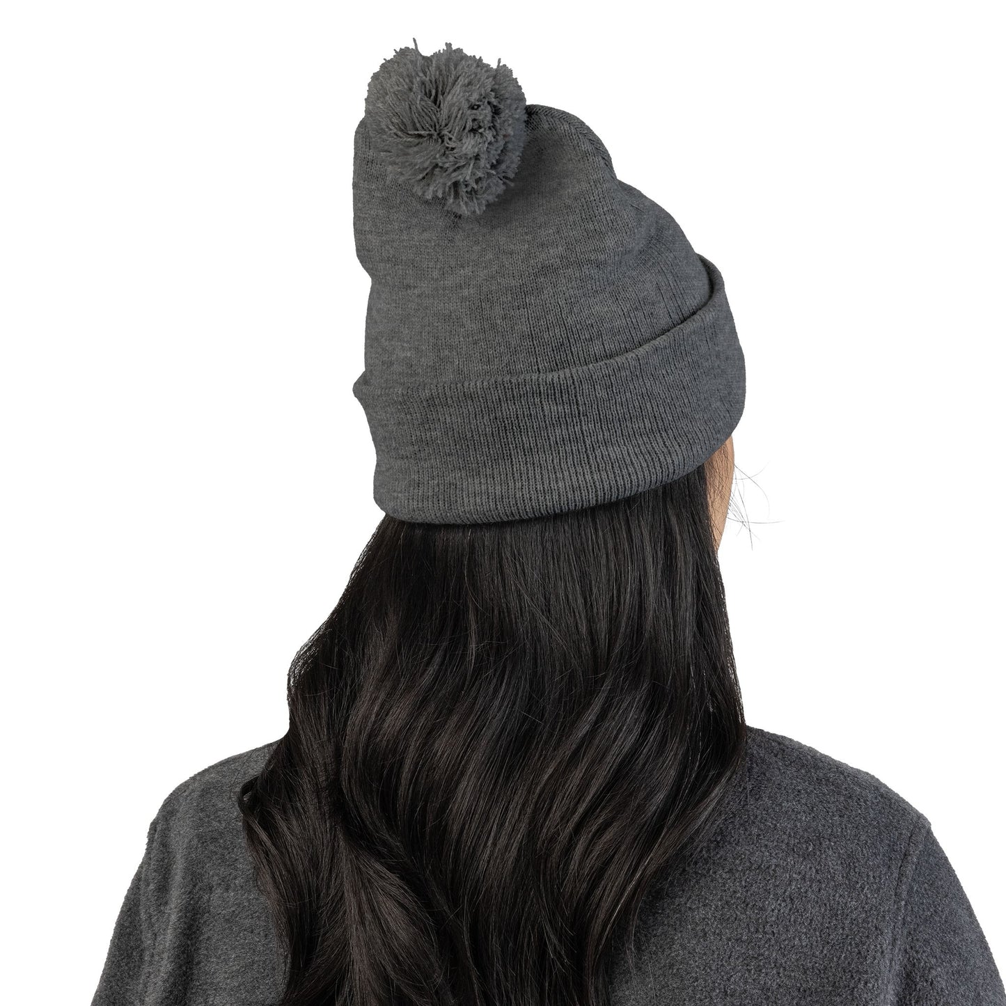Cozy Pom-Pom Knit Cap (Embroidered) - Winter Beanie, Stylish Headwear, Gift for Him/Her, Outdoor Activities, Holiday Essential