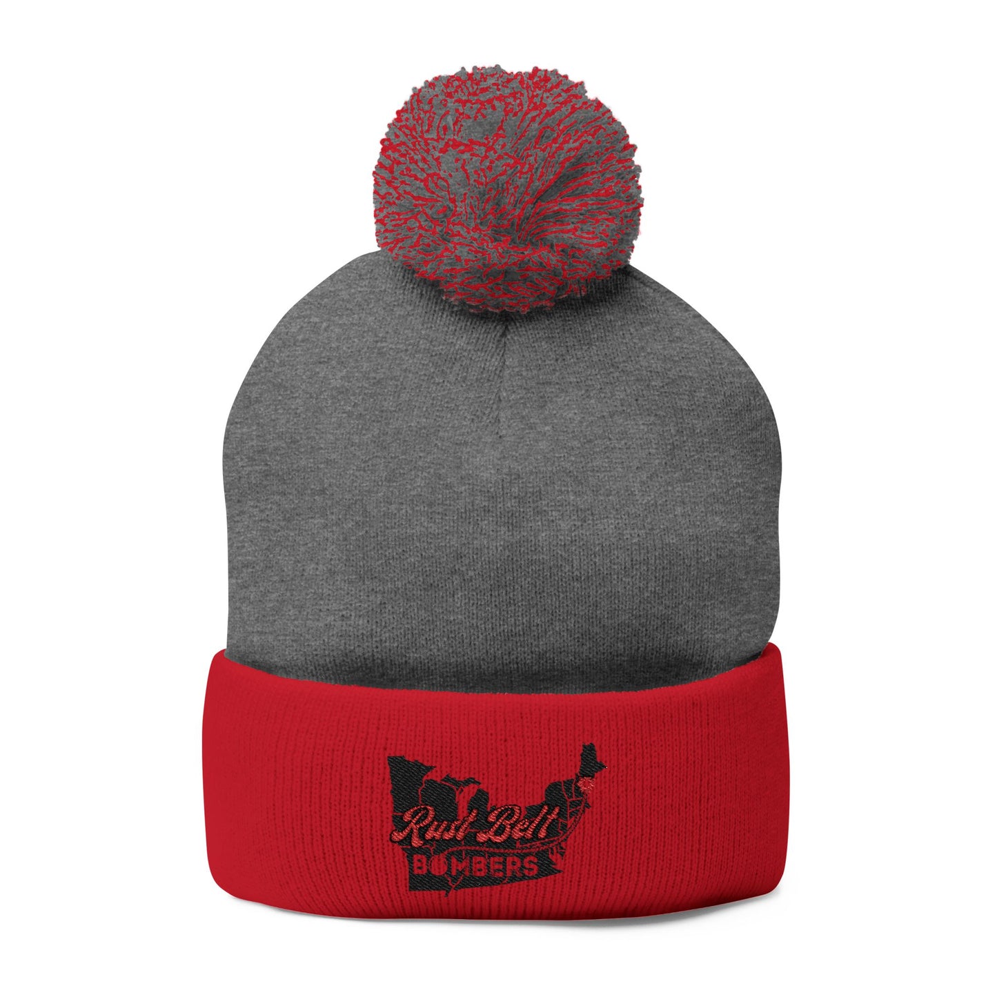 Cozy Pom-Pom Knit Cap (Embroidered) - Winter Beanie, Stylish Headwear, Gift for Him/Her, Outdoor Activities, Holiday Essential