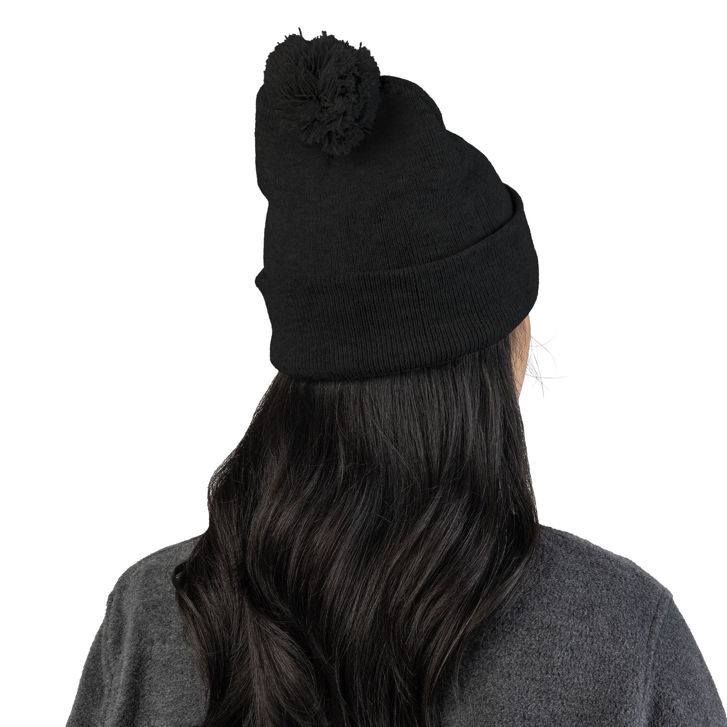 Cozy Pom-Pom Knit Cap (Embroidered) - Winter Beanie, Stylish Headwear, Gift for Him/Her, Outdoor Activities, Holiday Essential
