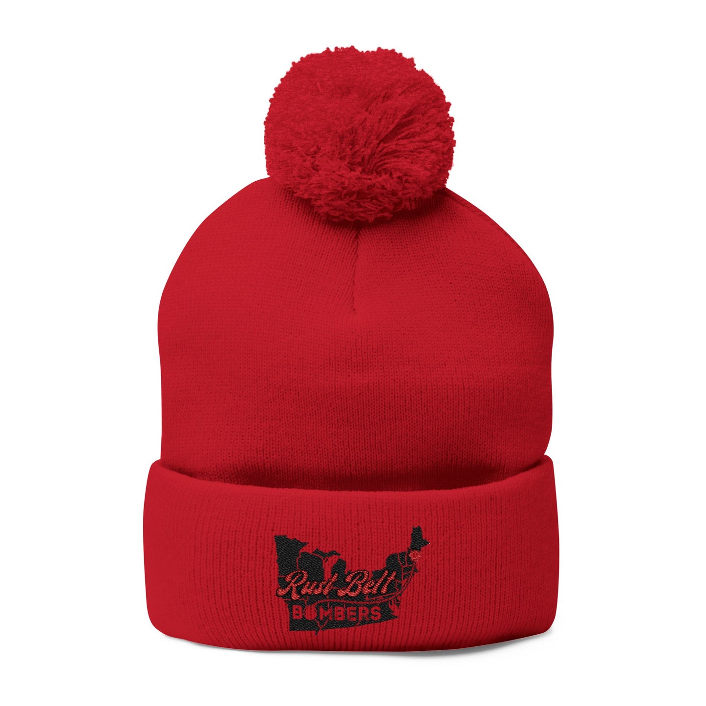 Cozy Pom-Pom Knit Cap (Embroidered) - Winter Beanie, Stylish Headwear, Gift for Him/Her, Outdoor Activities, Holiday Essential