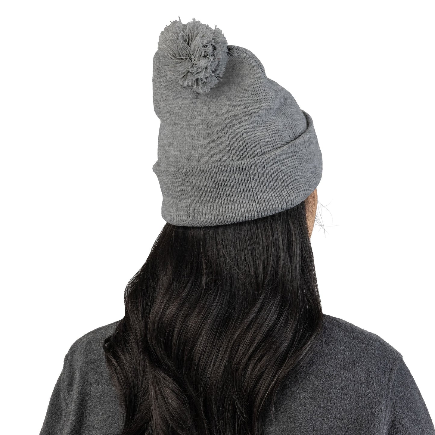 Cozy Pom-Pom Knit Cap (Embroidered) - Winter Beanie, Stylish Headwear, Gift for Him/Her, Outdoor Activities, Holiday Essential