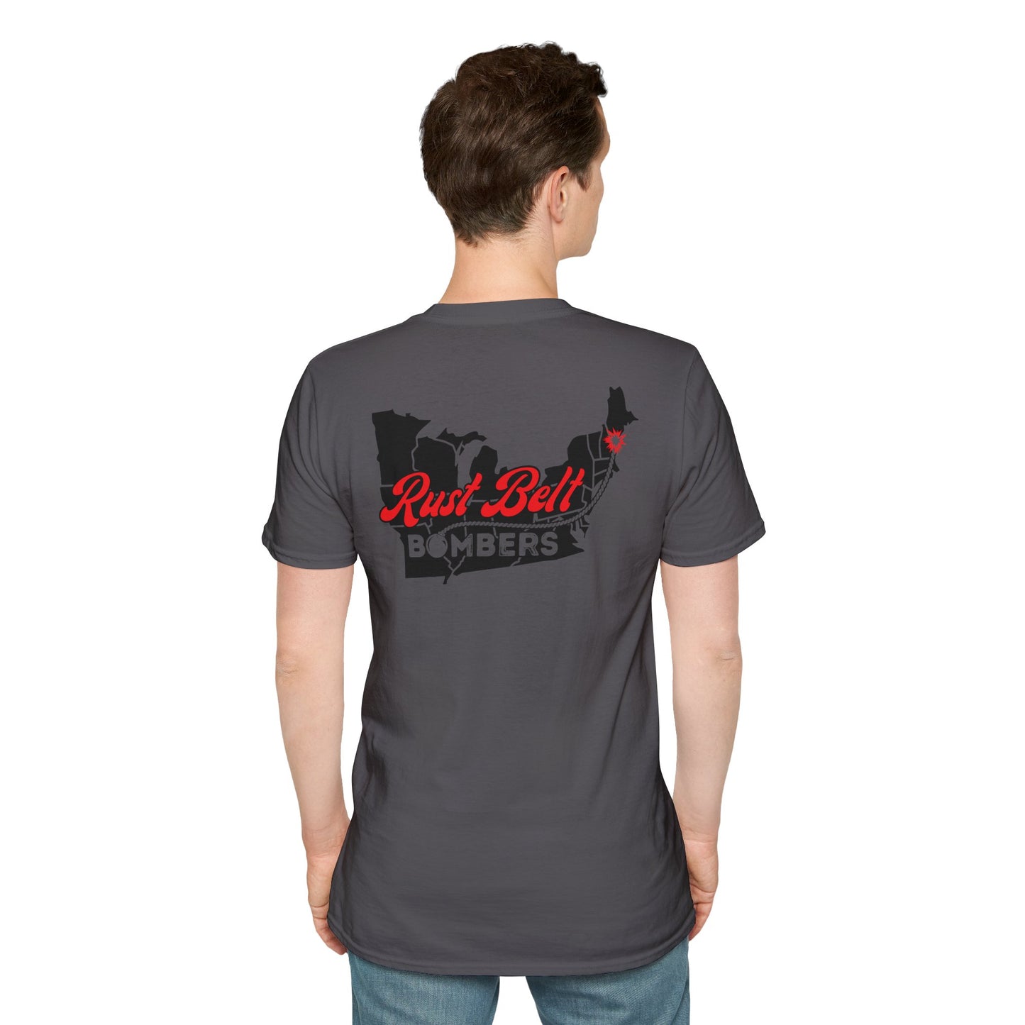 Rust-Belt Bombers Unisex Softstyle T-Shirt, Casual Tee, Gift for Enthusiasts, Streetwear, Graphic Top, Summer Essential