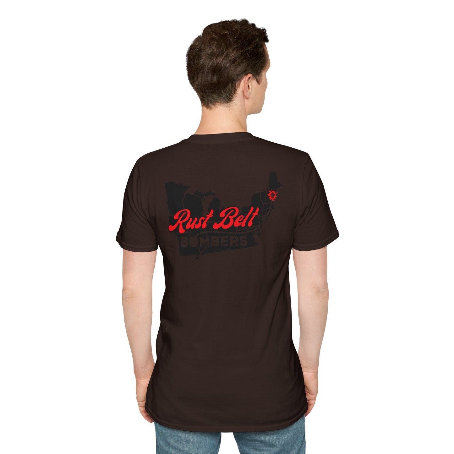 Rust-Belt Bombers Unisex Softstyle T-Shirt, Casual Tee, Gift for Enthusiasts, Streetwear, Graphic Top, Summer Essential