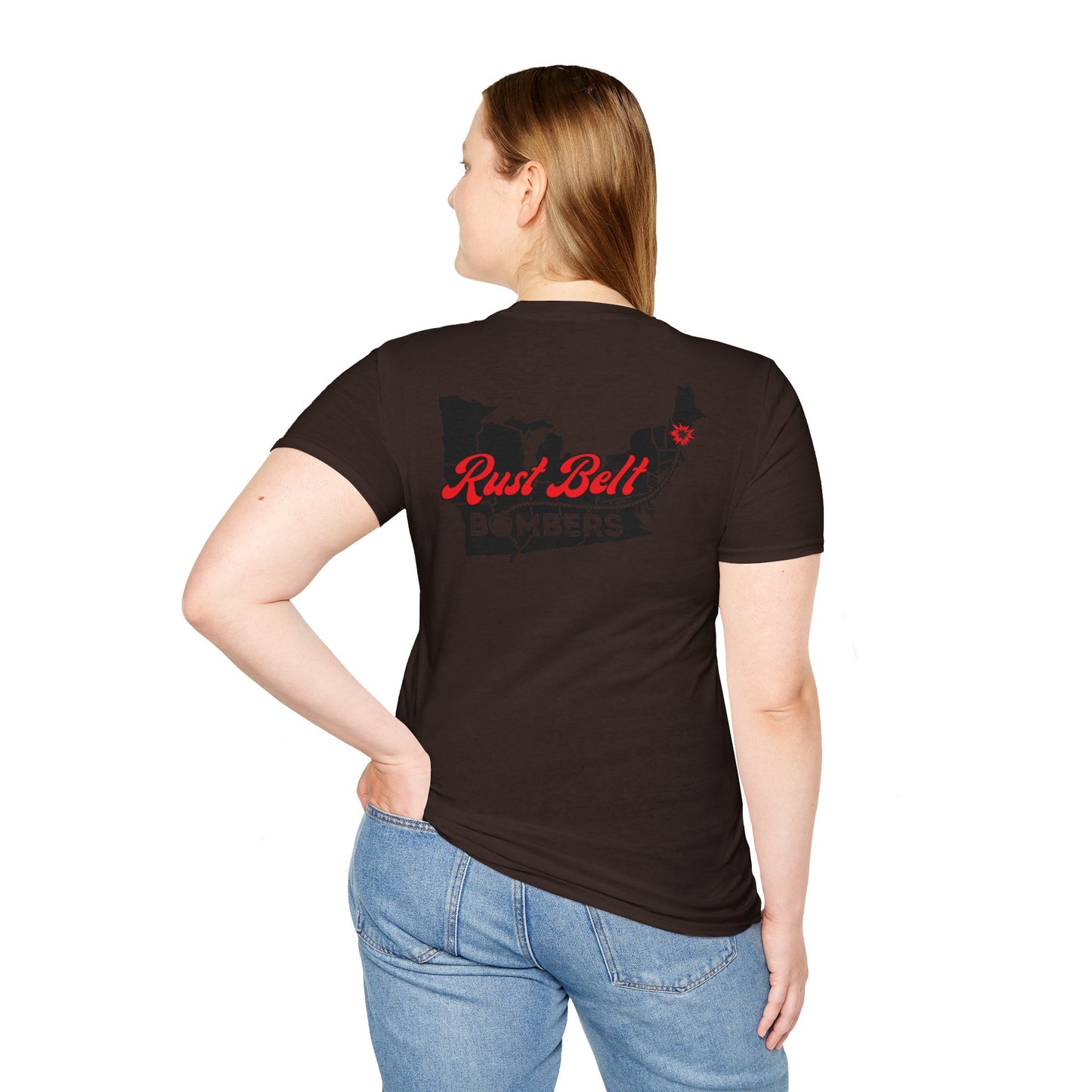 Rust-Belt Bombers Unisex Softstyle T-Shirt, Casual Tee, Gift for Enthusiasts, Streetwear, Graphic Top, Summer Essential