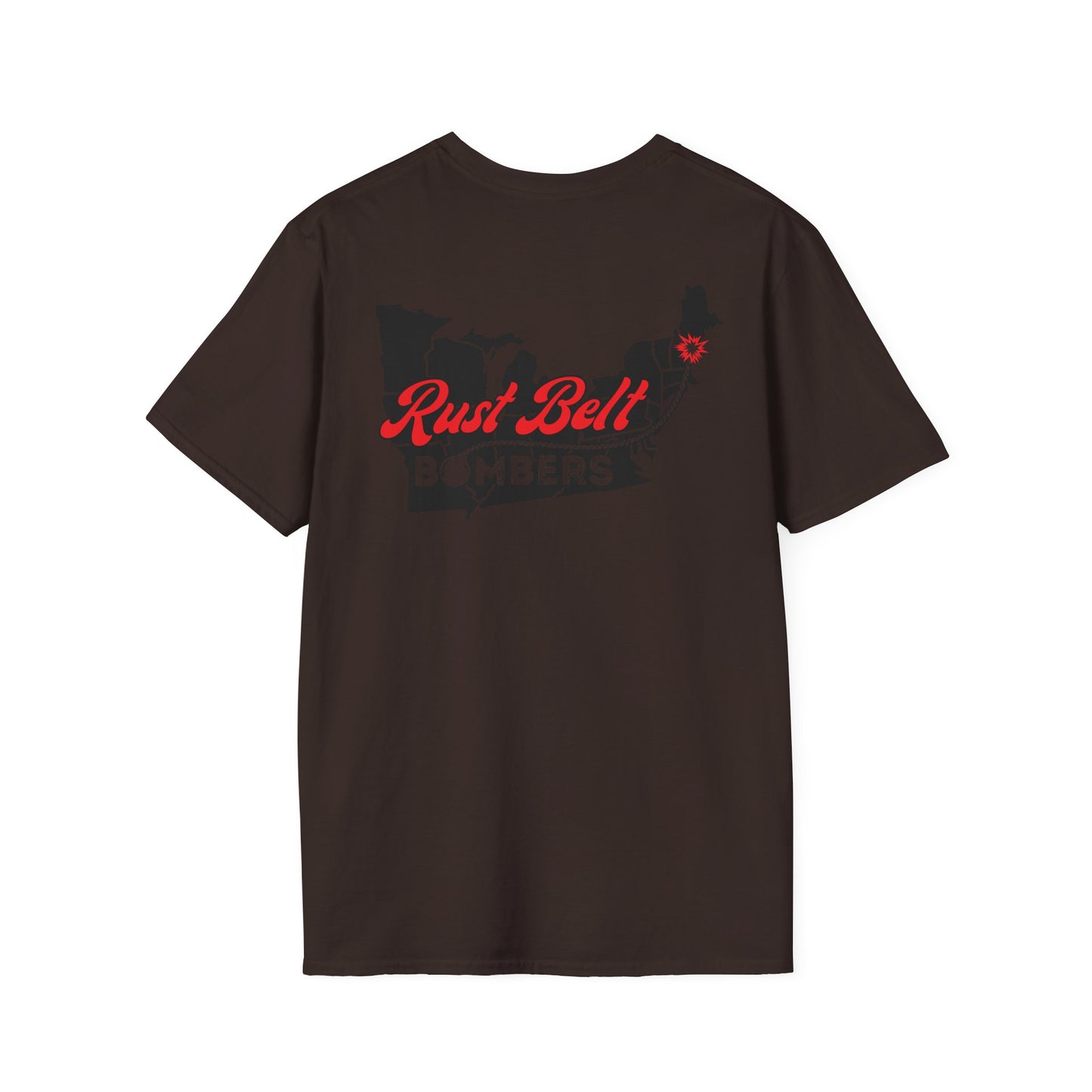 Rust-Belt Bombers Unisex Softstyle T-Shirt, Casual Tee, Gift for Enthusiasts, Streetwear, Graphic Top, Summer Essential