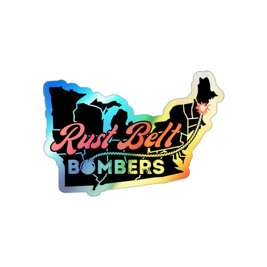 Holographic Rust Belt Bombers Stickers, Die-Cut Decals for Scrapbooking, Skateboards, Laptops, and Water Bottles