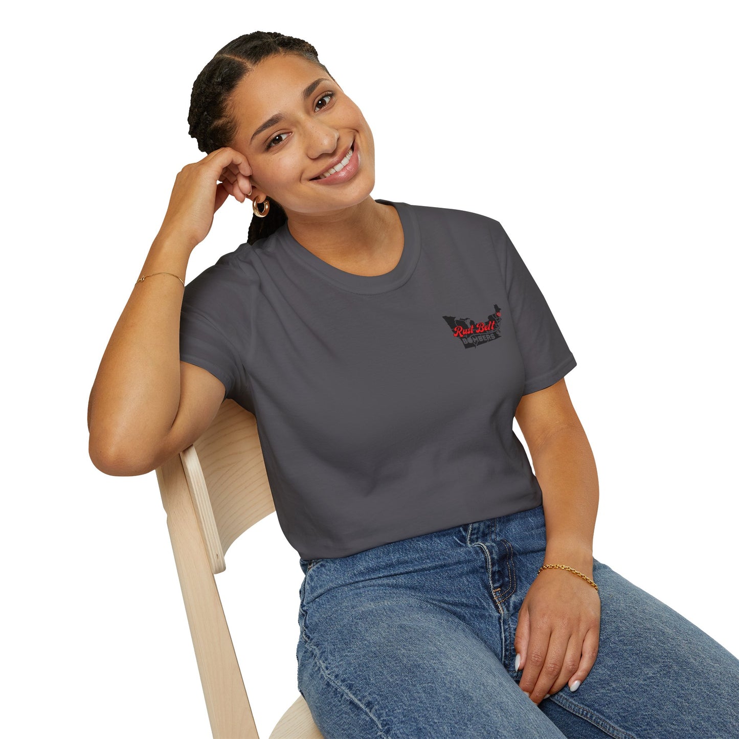 Rust-Belt Bombers Unisex Softstyle T-Shirt, Casual Tee, Gift for Enthusiasts, Streetwear, Graphic Top, Summer Essential