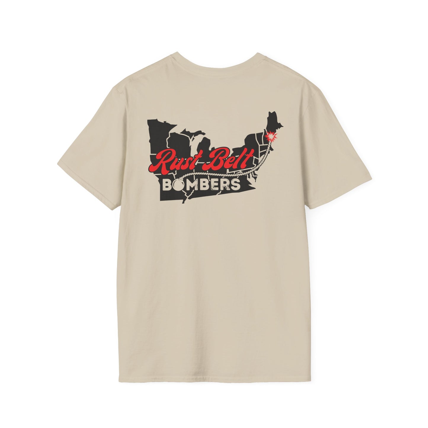 Rust-Belt Bombers Unisex Softstyle T-Shirt, Casual Tee, Gift for Enthusiasts, Streetwear, Graphic Top, Summer Essential