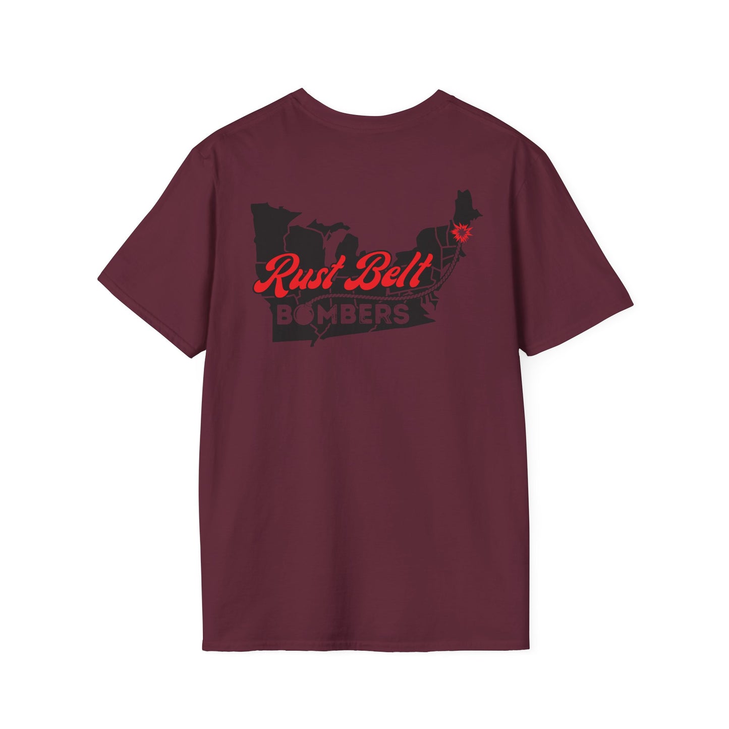 Rust-Belt Bombers Unisex Softstyle T-Shirt, Casual Tee, Gift for Enthusiasts, Streetwear, Graphic Top, Summer Essential