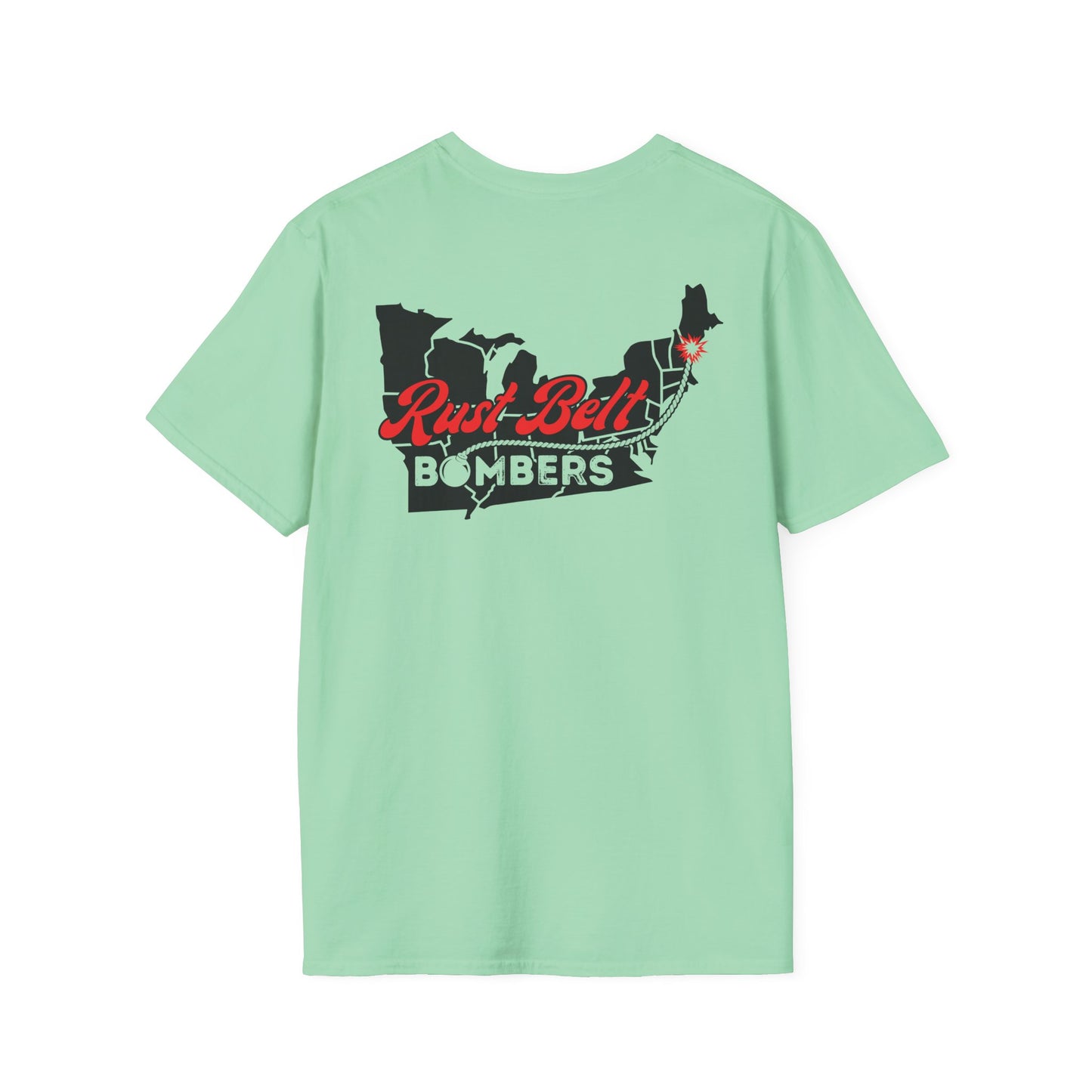 Rust-Belt Bombers Unisex Softstyle T-Shirt, Casual Tee, Gift for Enthusiasts, Streetwear, Graphic Top, Summer Essential