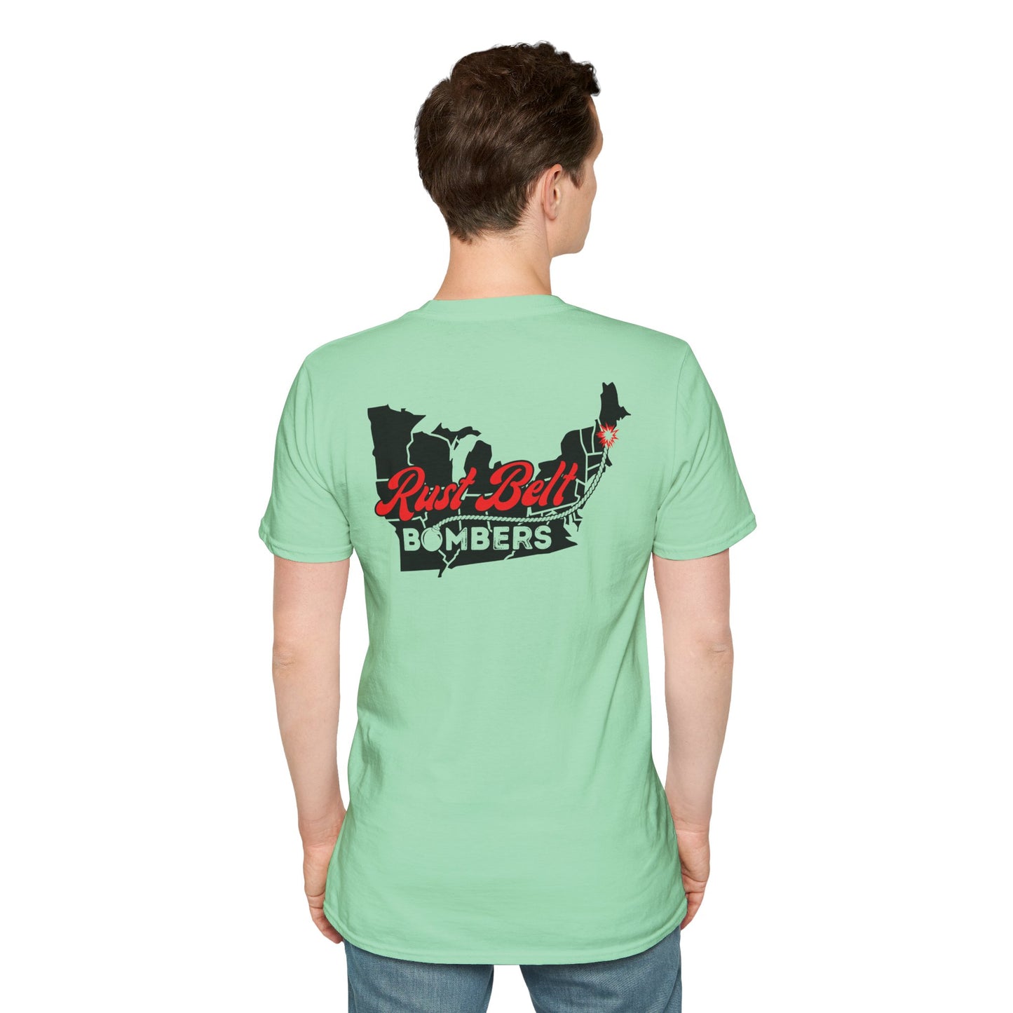 Rust-Belt Bombers Unisex Softstyle T-Shirt, Casual Tee, Gift for Enthusiasts, Streetwear, Graphic Top, Summer Essential