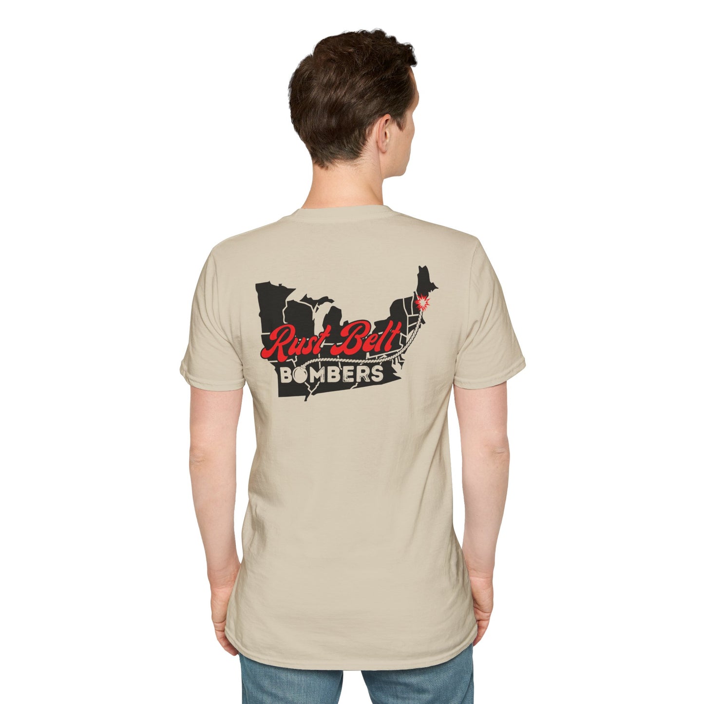Rust-Belt Bombers Unisex Softstyle T-Shirt, Casual Tee, Gift for Enthusiasts, Streetwear, Graphic Top, Summer Essential