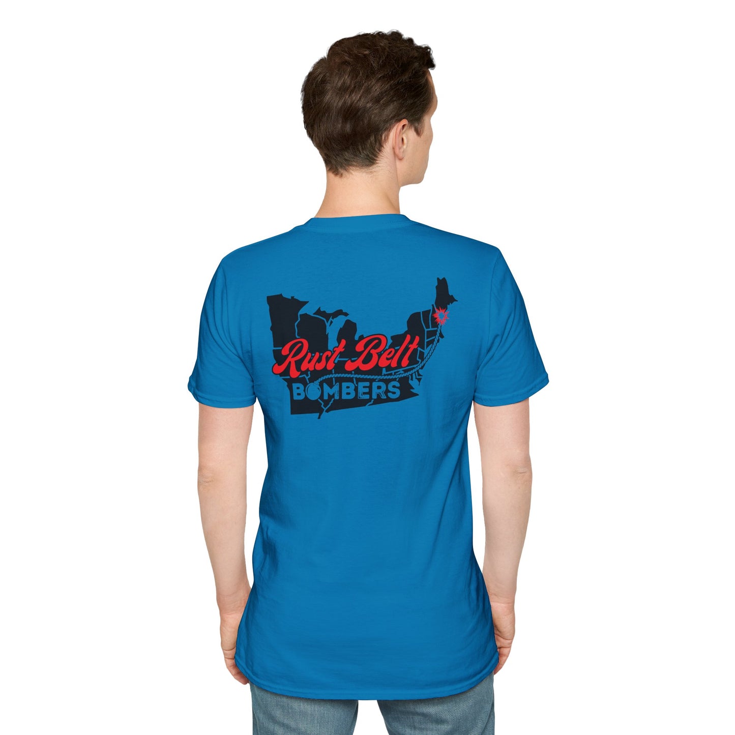 Rust-Belt Bombers Unisex Softstyle T-Shirt, Casual Tee, Gift for Enthusiasts, Streetwear, Graphic Top, Summer Essential