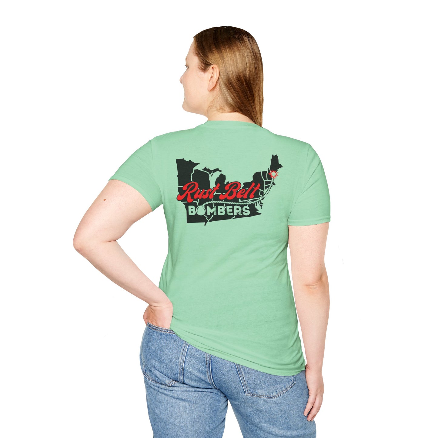 Rust-Belt Bombers Unisex Softstyle T-Shirt, Casual Tee, Gift for Enthusiasts, Streetwear, Graphic Top, Summer Essential