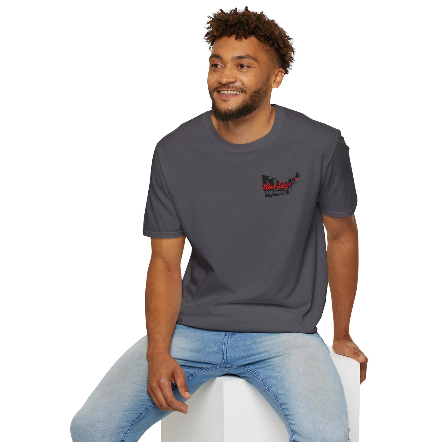 Rust-Belt Bombers Unisex Softstyle T-Shirt, Casual Tee, Gift for Enthusiasts, Streetwear, Graphic Top, Summer Essential