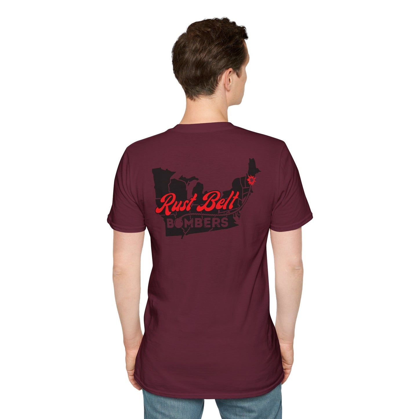 Rust-Belt Bombers Unisex Softstyle T-Shirt, Casual Tee, Gift for Enthusiasts, Streetwear, Graphic Top, Summer Essential
