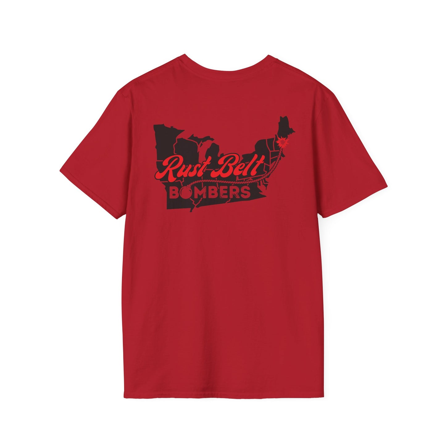 Rust-Belt Bombers Unisex Softstyle T-Shirt, Casual Tee, Gift for Enthusiasts, Streetwear, Graphic Top, Summer Essential
