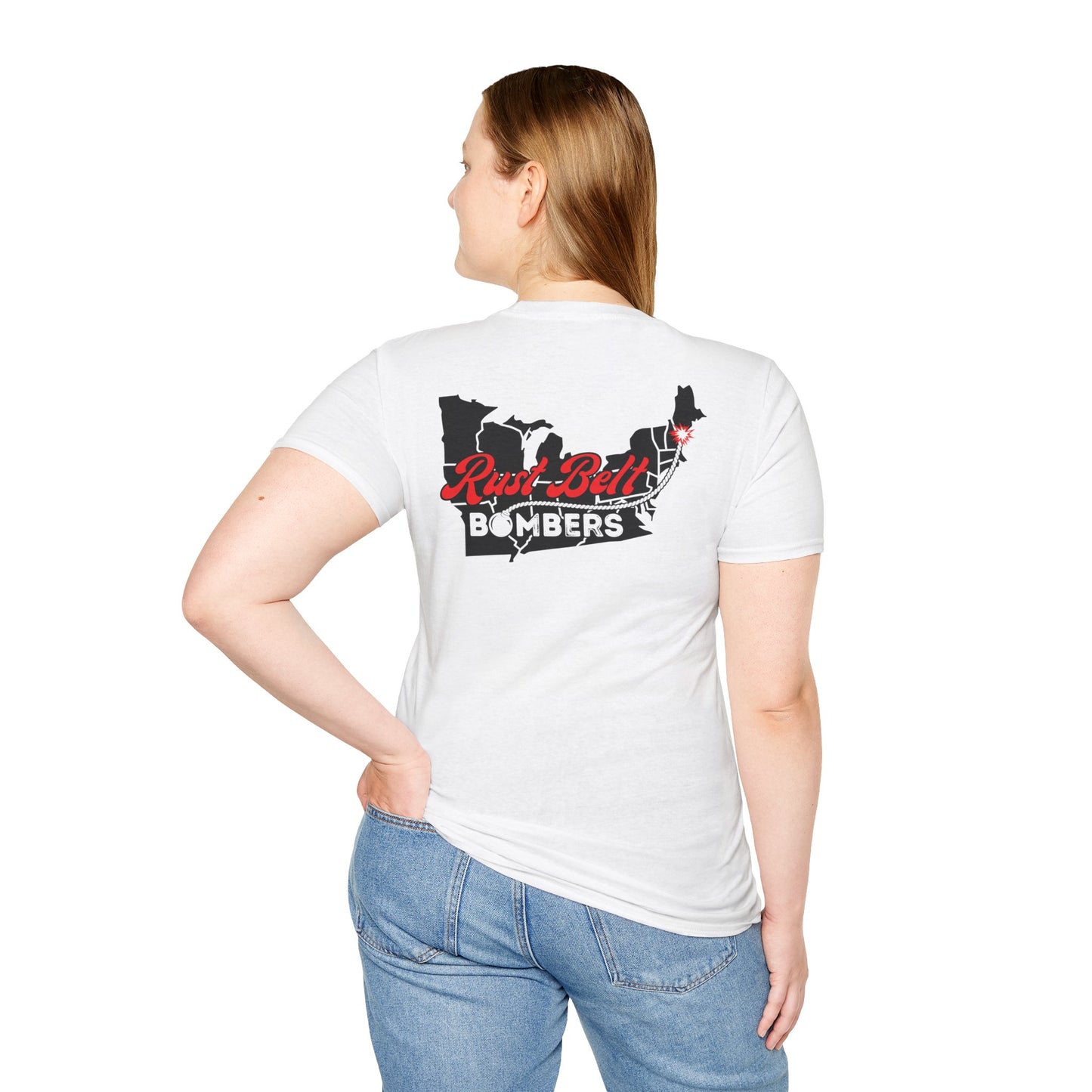 Rust-Belt Bombers Unisex Softstyle T-Shirt, Casual Tee, Gift for Enthusiasts, Streetwear, Graphic Top, Summer Essential