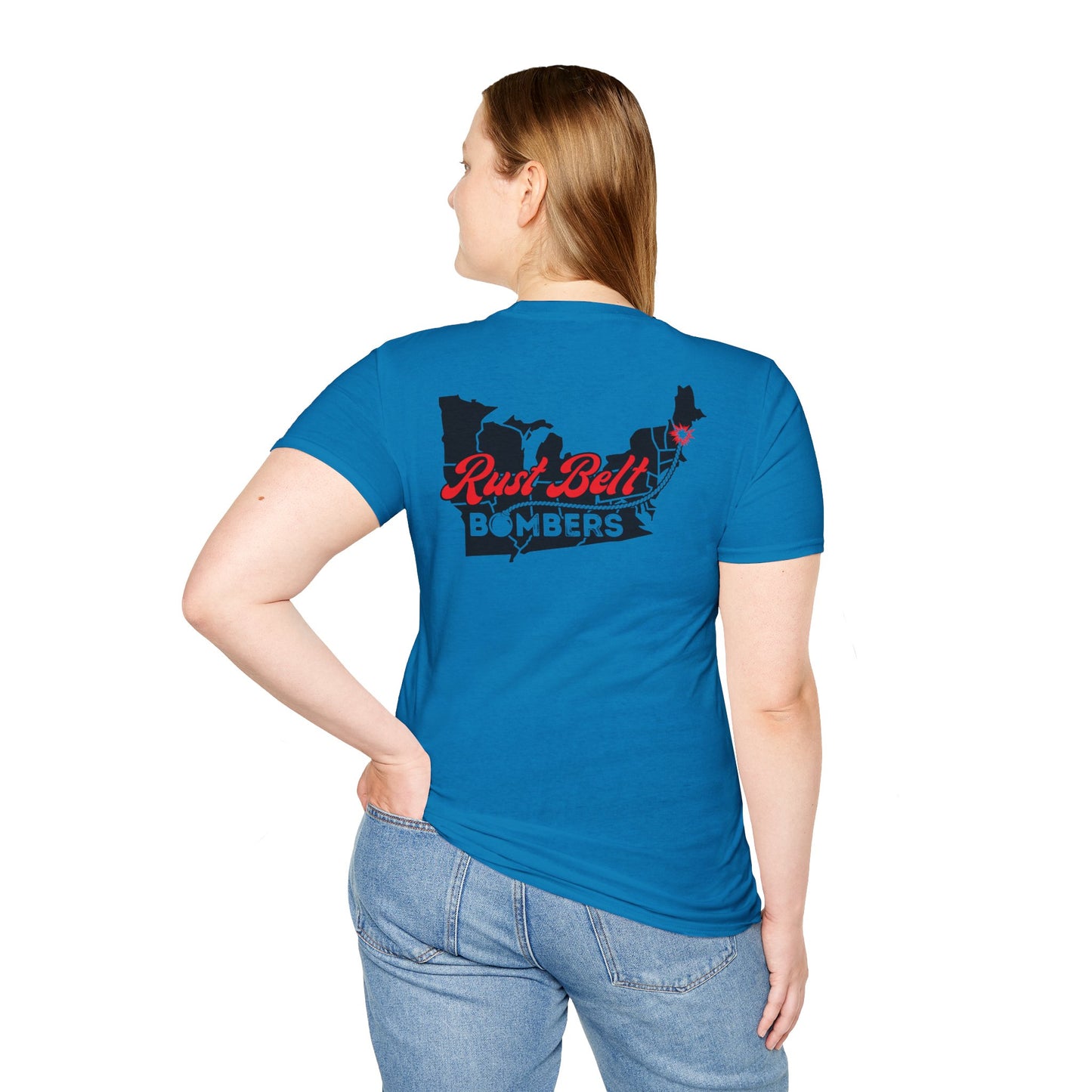 Rust-Belt Bombers Unisex Softstyle T-Shirt, Casual Tee, Gift for Enthusiasts, Streetwear, Graphic Top, Summer Essential