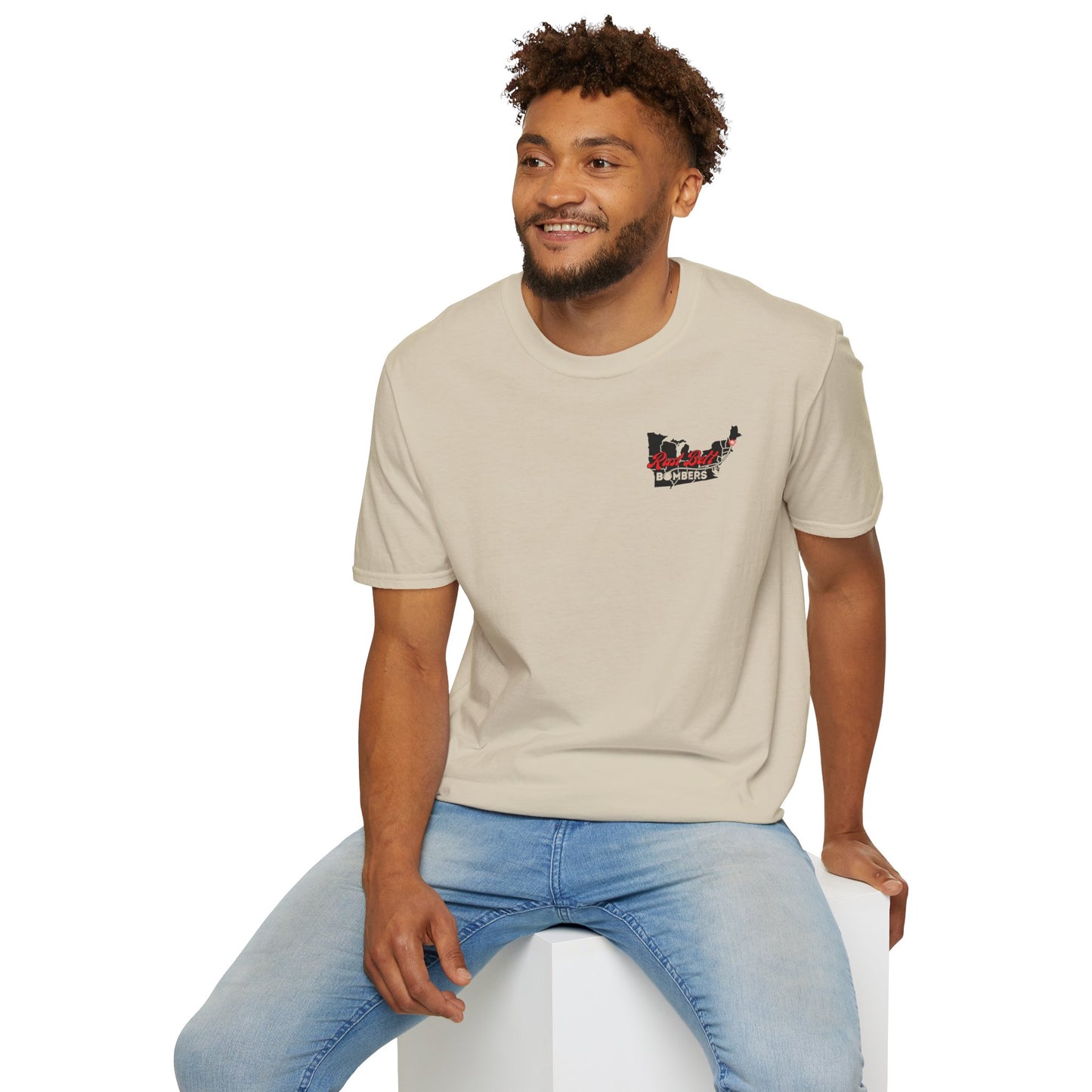 Rust-Belt Bombers Unisex Softstyle T-Shirt, Casual Tee, Gift for Enthusiasts, Streetwear, Graphic Top, Summer Essential