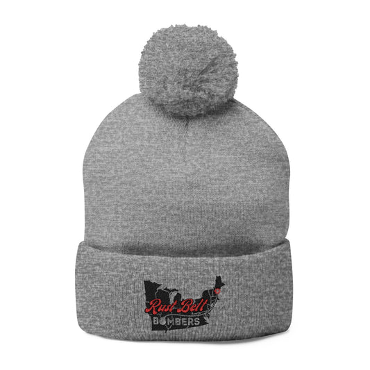 Cozy Pom-Pom Knit Cap (Embroidered) - Winter Beanie, Stylish Headwear, Gift for Him/Her, Outdoor Activities, Holiday Essential
