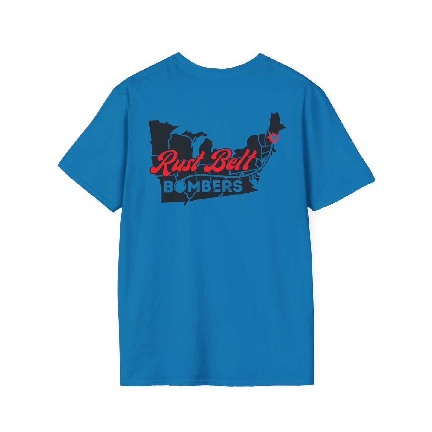 Rust-Belt Bombers Unisex Softstyle T-Shirt, Casual Tee, Gift for Enthusiasts, Streetwear, Graphic Top, Summer Essential
