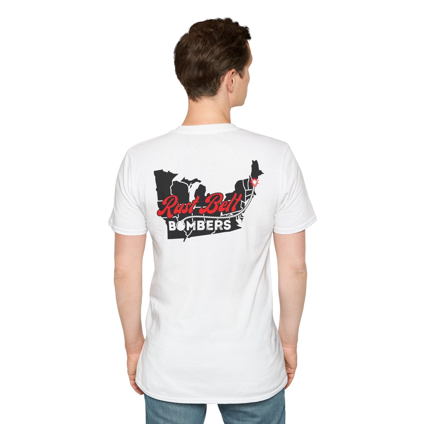 Rust-Belt Bombers Unisex Softstyle T-Shirt, Casual Tee, Gift for Enthusiasts, Streetwear, Graphic Top, Summer Essential