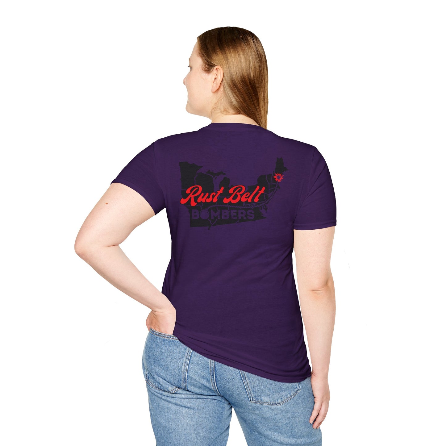 Rust-Belt Bombers Unisex Softstyle T-Shirt, Casual Tee, Gift for Enthusiasts, Streetwear, Graphic Top, Summer Essential
