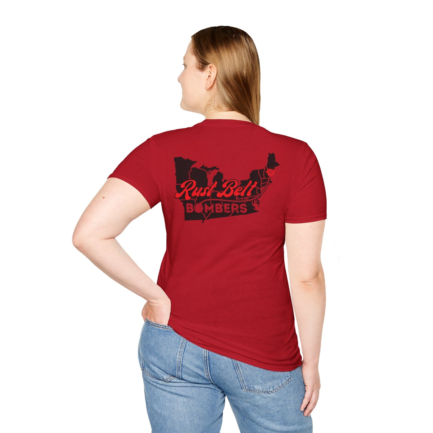 Rust-Belt Bombers Unisex Softstyle T-Shirt, Casual Tee, Gift for Enthusiasts, Streetwear, Graphic Top, Summer Essential