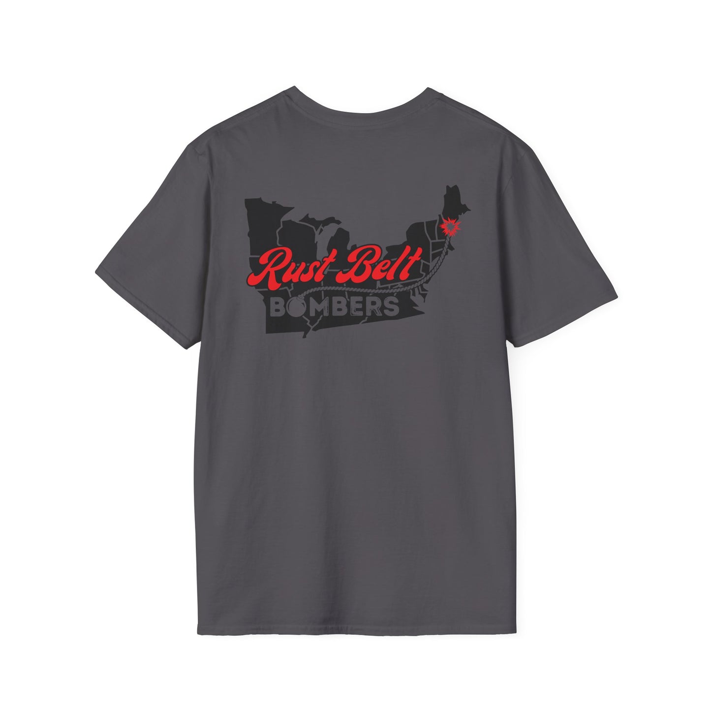 Rust-Belt Bombers Unisex Softstyle T-Shirt, Casual Tee, Gift for Enthusiasts, Streetwear, Graphic Top, Summer Essential