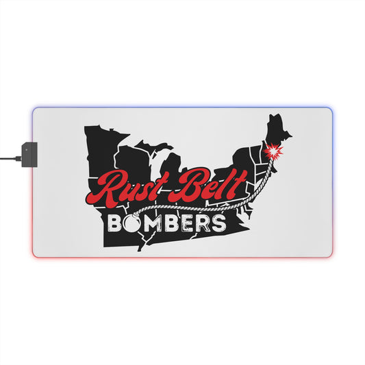LED Gaming Mouse Pad - Rust Belt Bombers, RGB Lighting, Desk Accessories, Gamer Gift, Computer Setup